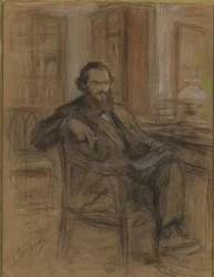 Leo Tolstoy durante o trabalho no romance Guerra e Paz, 1893-1903.