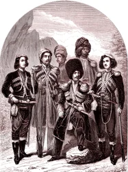 A Transcaucásia e a Geórgia, a Rússia em 1865. (Gravura)