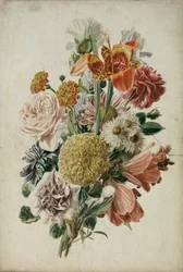 Bouquet com calêndulas e lírios