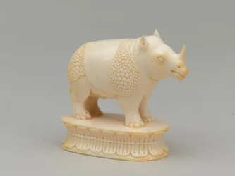Bispo branco, peça de xadrez, Índia, 1820 cerca