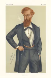 James Ludovic Lindsay (Lord Lindsay) deputado - retrato de pé