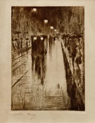 Leipziger Straße na chuva