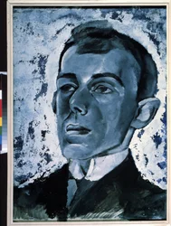 "Retrato do poeta Ossip Mandelstam (1891-1938)". Peinture de Lev Alexandrovich Bruni (1894-1948) Privee de colecção