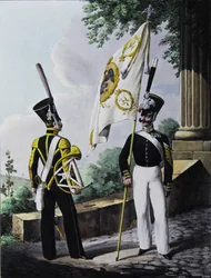 Porte-epee-Praporshchik e Hornista do Batalhão da Guarnição da Guarda, 1829