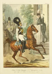 Funcionários e altos funcionários do Regimento de Guardas-Salva-vidas, c. 1830