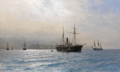 Navio russo na entrada do estreito de Bósforo, após a guerra russo-turca de 18771878