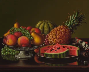 Natureza morta com frutas (óleo sobre tela)