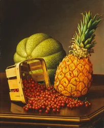 Natureza morta de mesa com frutas