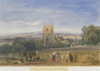 Igreja de Cheddleton: pintura em aquarela, nd [c1830-1840]