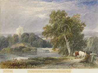 Greenway Bank - Warder "s Lodge and Tower: pintura em aquarela, nd [c1830-1840]