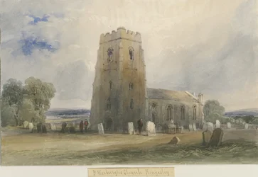Igreja de Kingsley: pintura em aquarela, nd [c1830-1840]