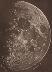 Fotografia da lua no seu 1º quarto, 6 de março