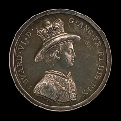 Edward VI, 1537-1553, Rei da Inglaterra 1547 Medalha para a Escola do Hospital de Cristo, Fundada em 1552