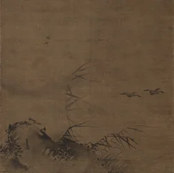 Aves aquáticas e juncos, início dos anos 1200.