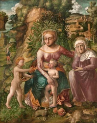 Madonna e Criança com Santa Ana (óleo sobre tela)