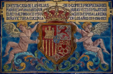 Escudo de armas, detalhe do Palácio de Viana, Córdoba, Andaluzia. Pormenor. Espanha. Século XX.