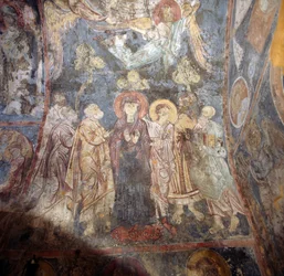 Frescos na igreja em Alikampos, Creta, Grécia (foto)