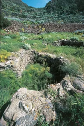 Itália, Região Sicília, Província de Messina, Ilha Filicudi, Capo Graziano, Ruínas de aldeia pré-histórica