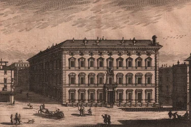 Palazzo Madama, Roma, Lazio, Itália, gravura em cobre, ca 165x135 cm