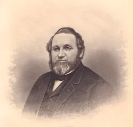 Retrato de Abel Minard, gravura de F E Jones do Repositório das Mulheres, Estados Unidos, cerca de 1870