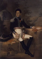 Retrato de Antonio Bonfanti (1768-1851), general italiano, pintura de Zeni, óleo sobre tela, 575x42 cm