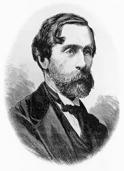 Retrato de Giulio Carcano (1812-1884), político italiano, escritor e jornalista, gravura