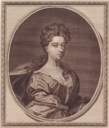 Retrato de Greville Doddington, Duquesa de Manchester (1672-1720), gravura em cobre de John Goldar (1729-1795) de pintura de G Kneller