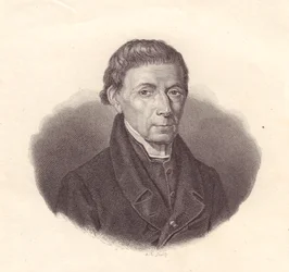 Retrato do matemático e astrônomo italiano Barnaba Oriani (1752-1832), gravura em cobre de desenho de Demarchi