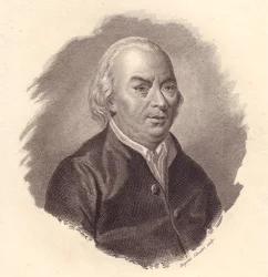 Retrato do poeta italiano Gian Carlo Passeroni (1713-1803), gravura em cobre de Eugenio Silvestri
