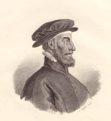 Retrato da editora e impressora italiana Paolo Manuzio (1512-1574) gravação em cobre da S Maffeis
