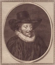 Retrato de John Williams (1582-1650), Arcebispo de York, gravura em cobre de John Goldar (1729-1795)