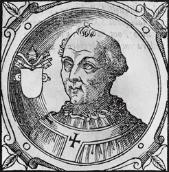 Retrato de Estêvão II, ou III (ca 714-757), 92º Papa da Igreja Católica de 752, gravura