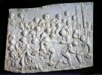 Primeiros socorros a um soldado romano, friso Trajans