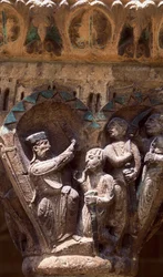 Espanha, Navarra, Estella, Claustro da Igreja de São Pedro de la Rua, Capital