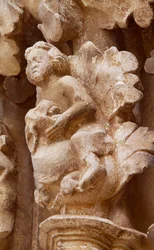 Espanha, Navarra, Ujue, Igreja de Santa Maria, Detalhes arquitectónicos