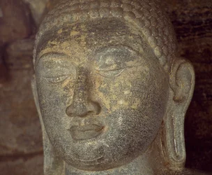 Sri Lanka, Polonnaruwa, Detalhe da estátua de Buda de Gal Vihara (Lista do Patrimônio Mundial da UNESCO)