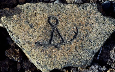 Gravura em pedra, Puako Petroglyph Archaeological District, Island of Hawaii, Estados Unidos