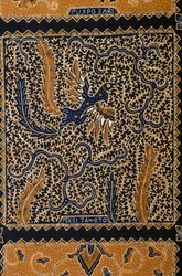 Batik design tradicional chamado peksi yawoto, Surakarta, Java, Indonésia, detalhe