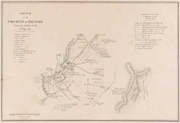  Esboço da Fortaleza de Ghuznee. Tomada por Tempestade em 23 de julho de 1839