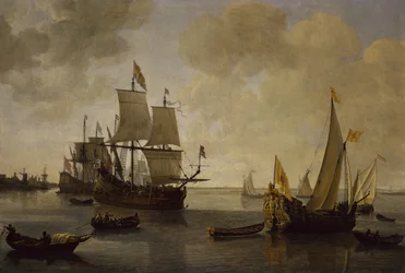 O Iate Estadual do Príncipe Guilherme II de Orange com outros Navios (óleo sobre tela)