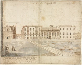 Dezoito vistas de Roma: O Collegio di Propaganda Fide reto, 1665.