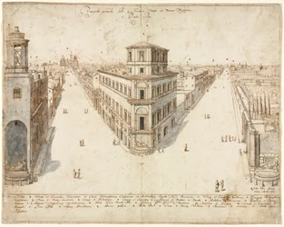 Dezoito vistas de Roma: o Quattro Fontane olhando para Santa Maria Maggiore