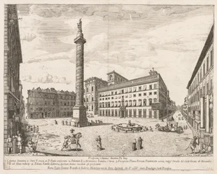 Piazza Colonna de perspectivas LocURI Roma insignes [por sua vez], 1666.
