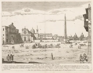 Piazza del Popolo de perspectivas LocURI Roma insignes [por sua vez], 1666.