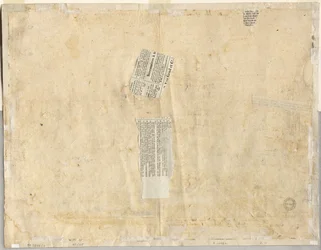 Traçado de uma fonte de reto e esboços de duas faces verso, 1665.