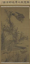 Hawk Pursuing Water Fowl, Dinastia Ming, final do século XV e início do século XVI (tinta e cor na seda)