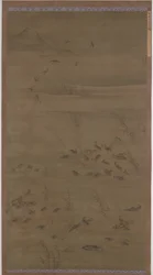 Gansos descendo nas areias, dinastia Ming, 1621.
