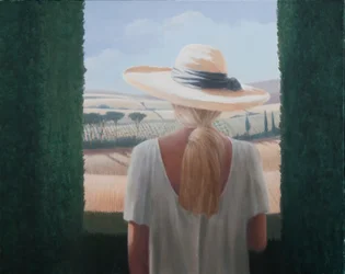Menina, vista traseira, Toscana, 2012 (acrílico sobre tela)