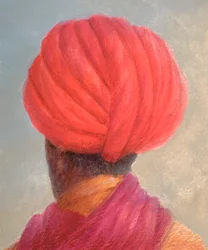 Jaqueta Vermelha Turbante Amarela