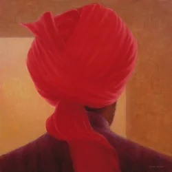 Turbante Vermelho em Âmbar, Deoghar
